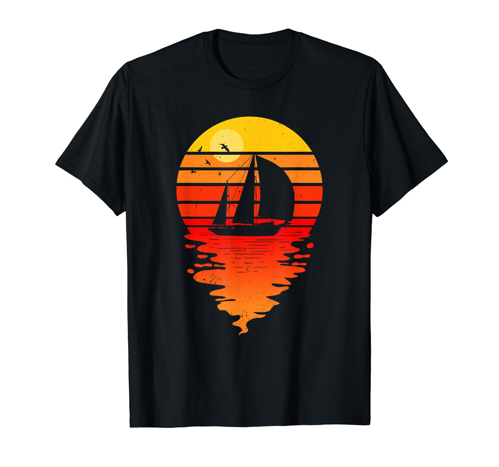 Sailing Sail Boat Sunset Sailboat T-Shirt - Unique Graphic Unisex - T-Shirt, Sweatshirt, Hoodie