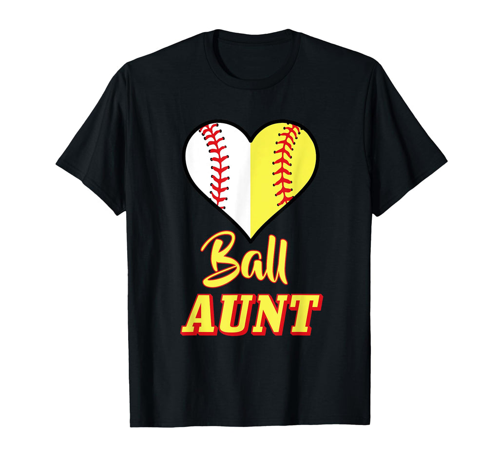 Funny Softball Aunt Outfit Ball Auntie T-Shirt - Unique Graphic Men Women - T-Shirt, Sweatshirt, Hoodie