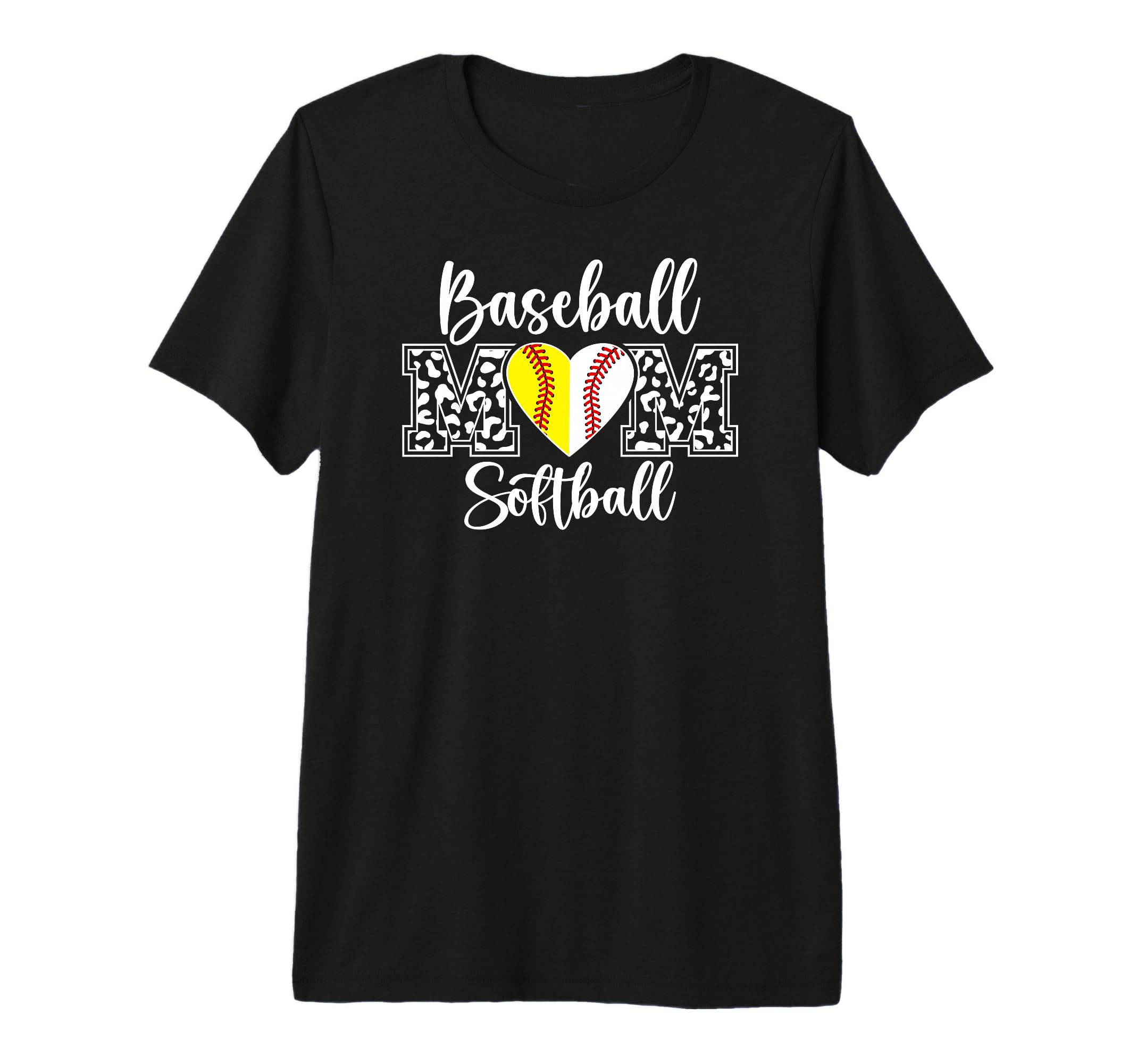 Baseball Softball Mom Leopard Softball T-Shirt - Graphic Print for Adults - T-Shirt, Sweatshirt, Hoodie