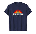 Corvallis Oregon Or 70S Rainbow T-Shirt - Minimalist Print Unisex - T-Shirt, Sweatshirt, Hoodie