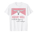 Raisin Hell Hippies And Cowboys Bull T-Shirt - Custom Art Print for Adults - T-Shirt, Sweatshirt, Hoodie