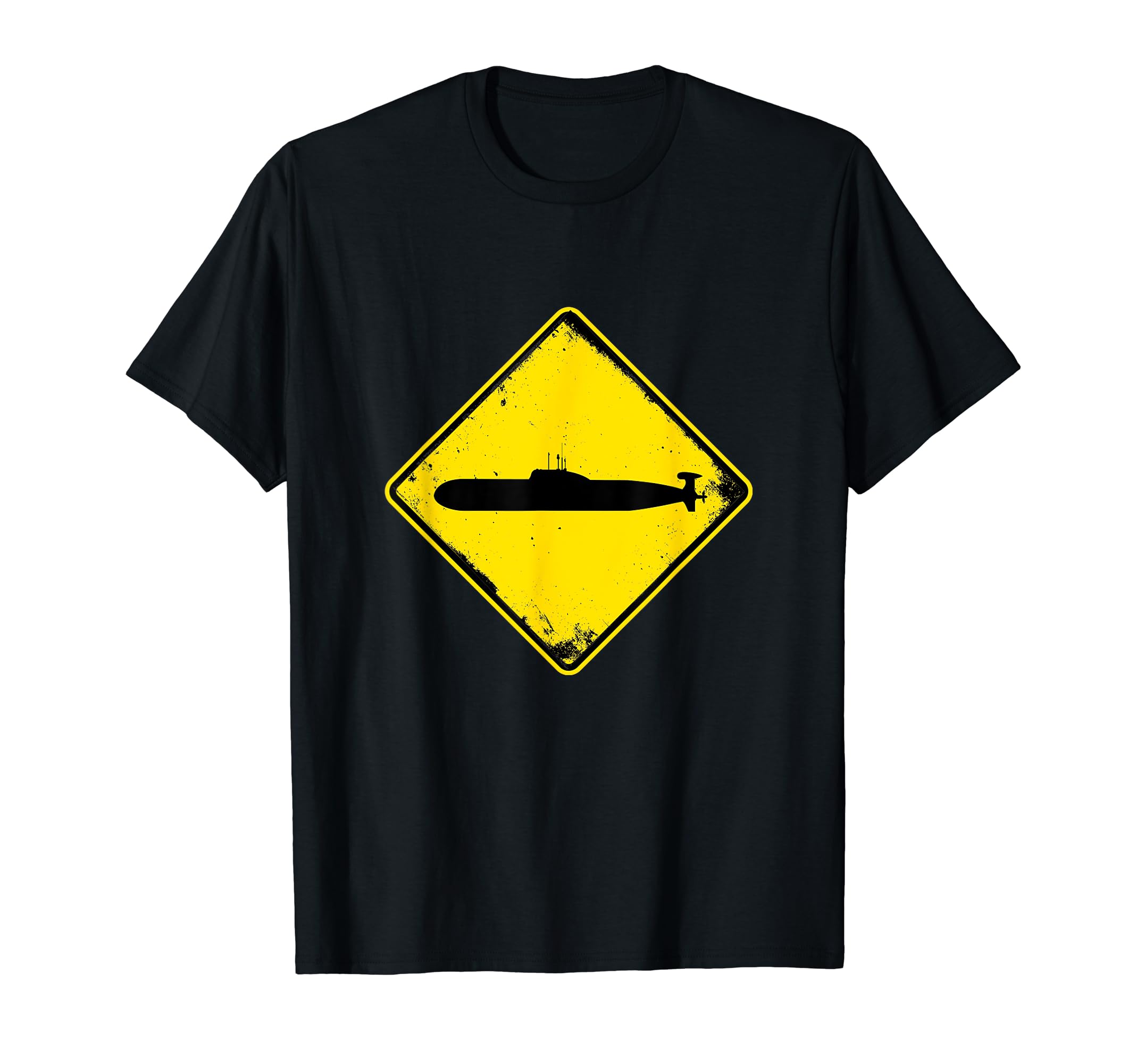 Submarine Sign Distressed T-Shirt - Custom Art Print Unisex - T-Shirt, Sweatshirt, Hoodie
