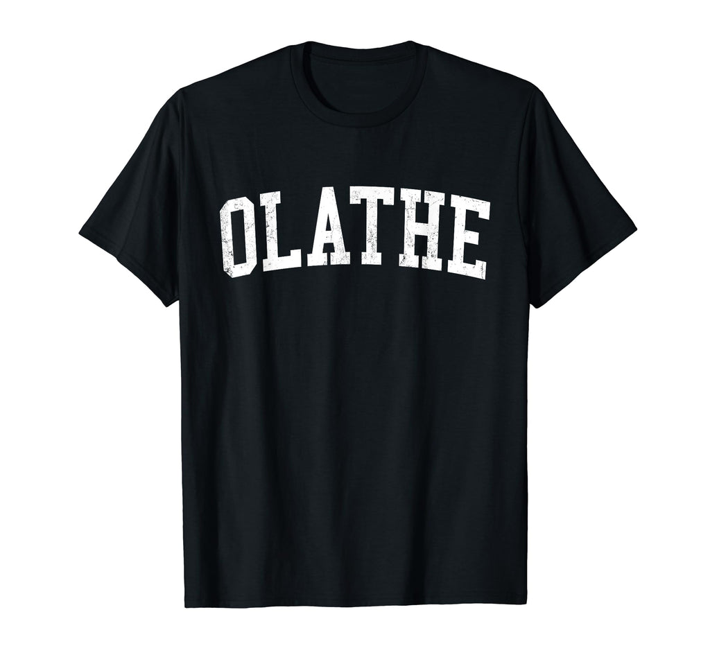Olathe Ks Distressed White Varsity T-Shirt - Trendy Graphic Unisex - T-Shirt, Sweatshirt, Hoodie