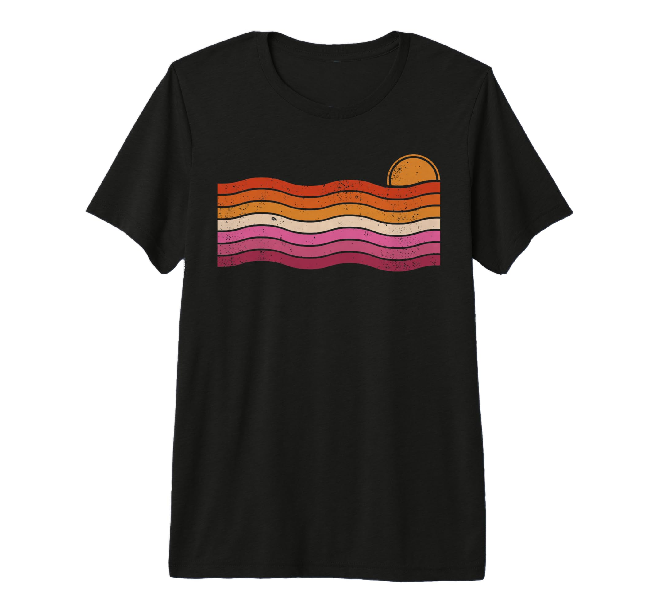 Subtle Lesbian Pride Flag Sunset T-Shirt - Minimalist Print Men Women - T-Shirt, Sweatshirt, Hoodie