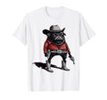 Pug Funny Western Cowboy Dog Lover T-Shirt - Minimalist Print Unisex - T-Shirt, Sweatshirt, Hoodie