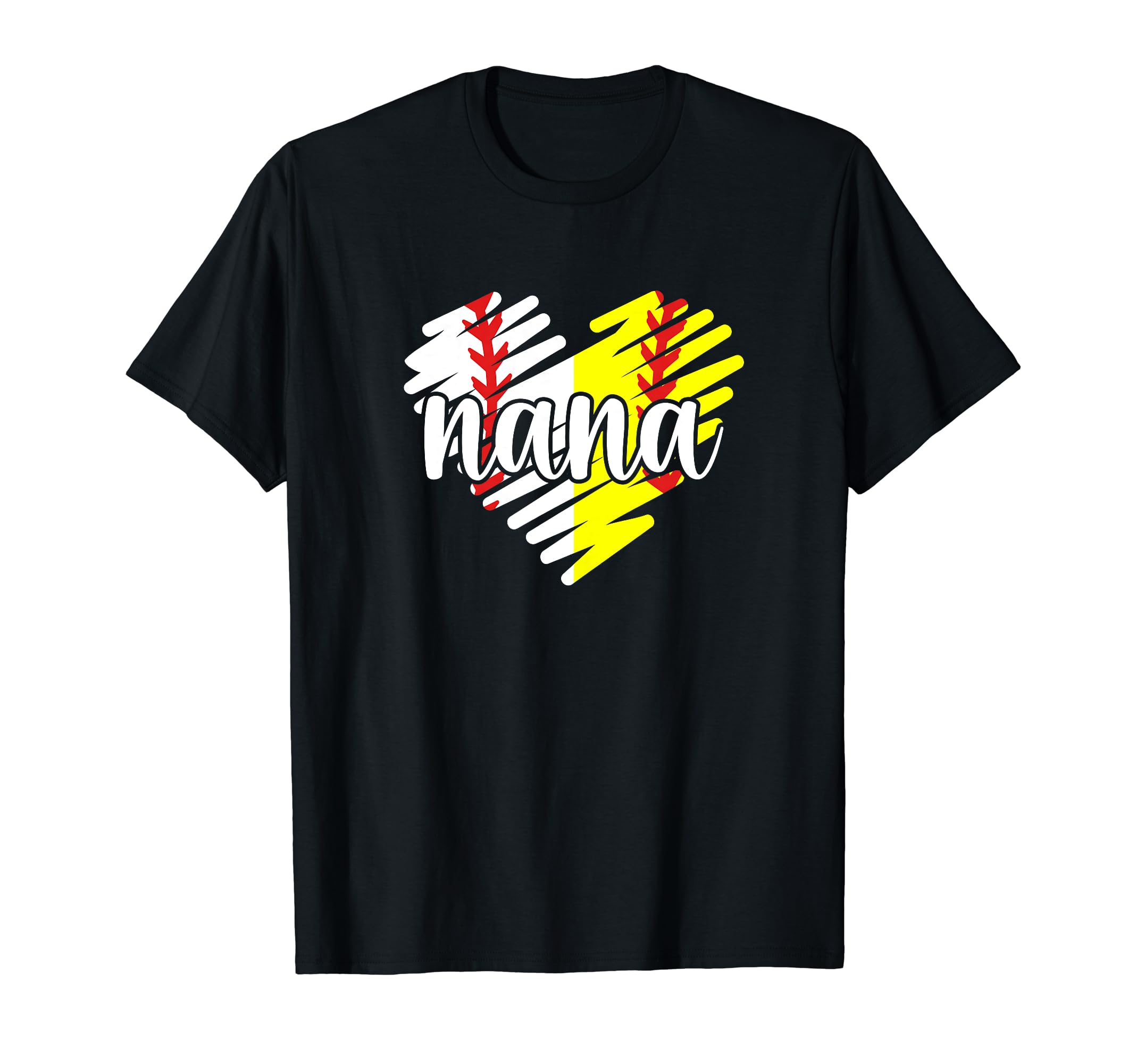 Baseball Softball Nana Heart Softball T-Shirt - Novelty Apparel Men Women - T-Shirt, Sweatshirt, Hoodie