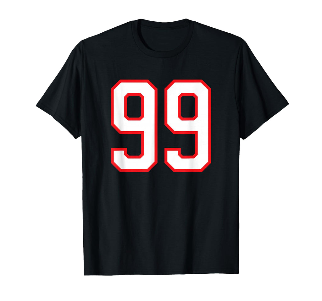 White Red Sports Team Number 99 T-Shirt - Minimalist Print Men Women - T-Shirt, Sweatshirt, Hoodie