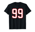 White Red Sports Team Number 99 T-Shirt - Minimalist Print Men Women - T-Shirt, Sweatshirt, Hoodie