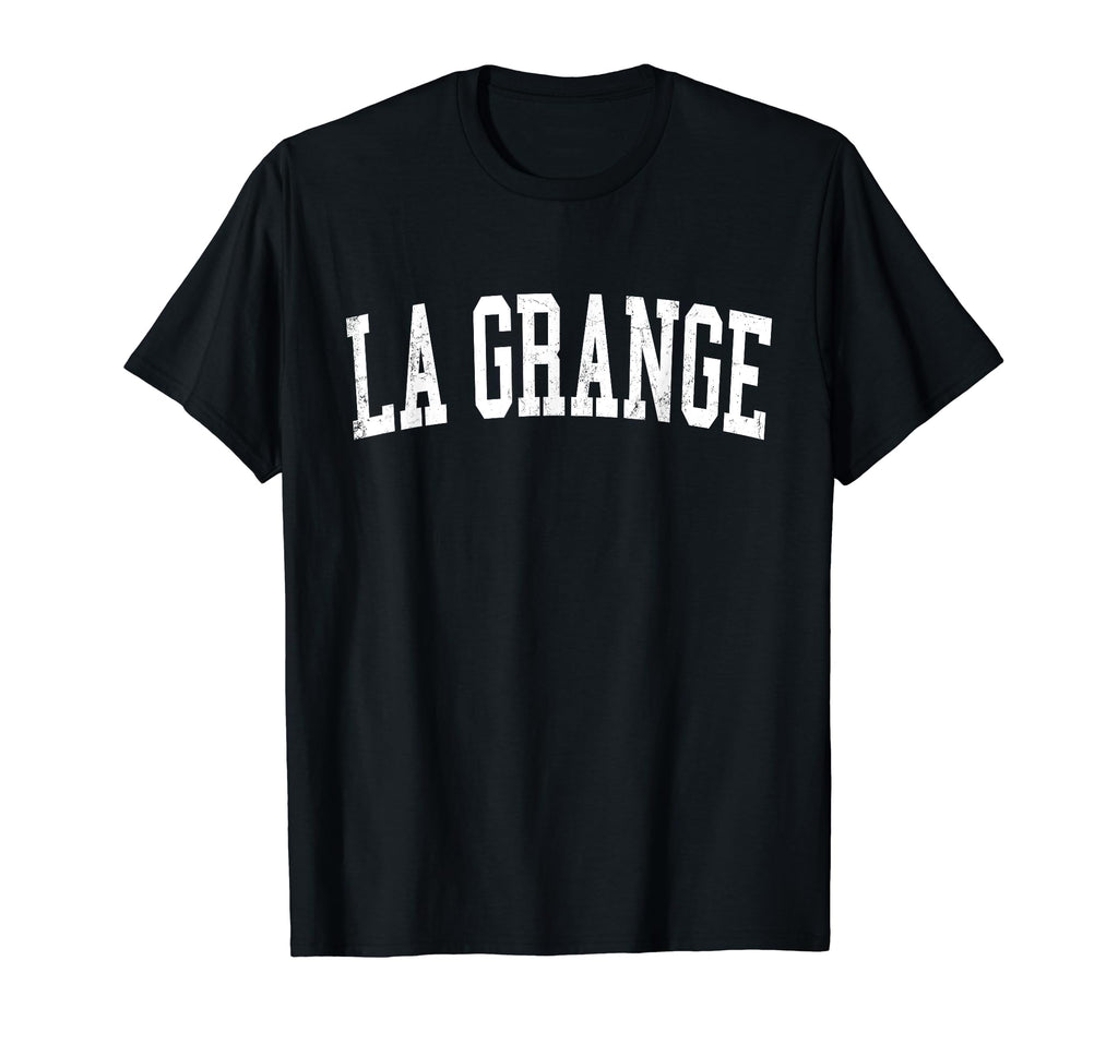 La Grange Il Distressed White Varsity T-Shirt - Custom Art Print Unisex - T-Shirt, Sweatshirt, Hoodie