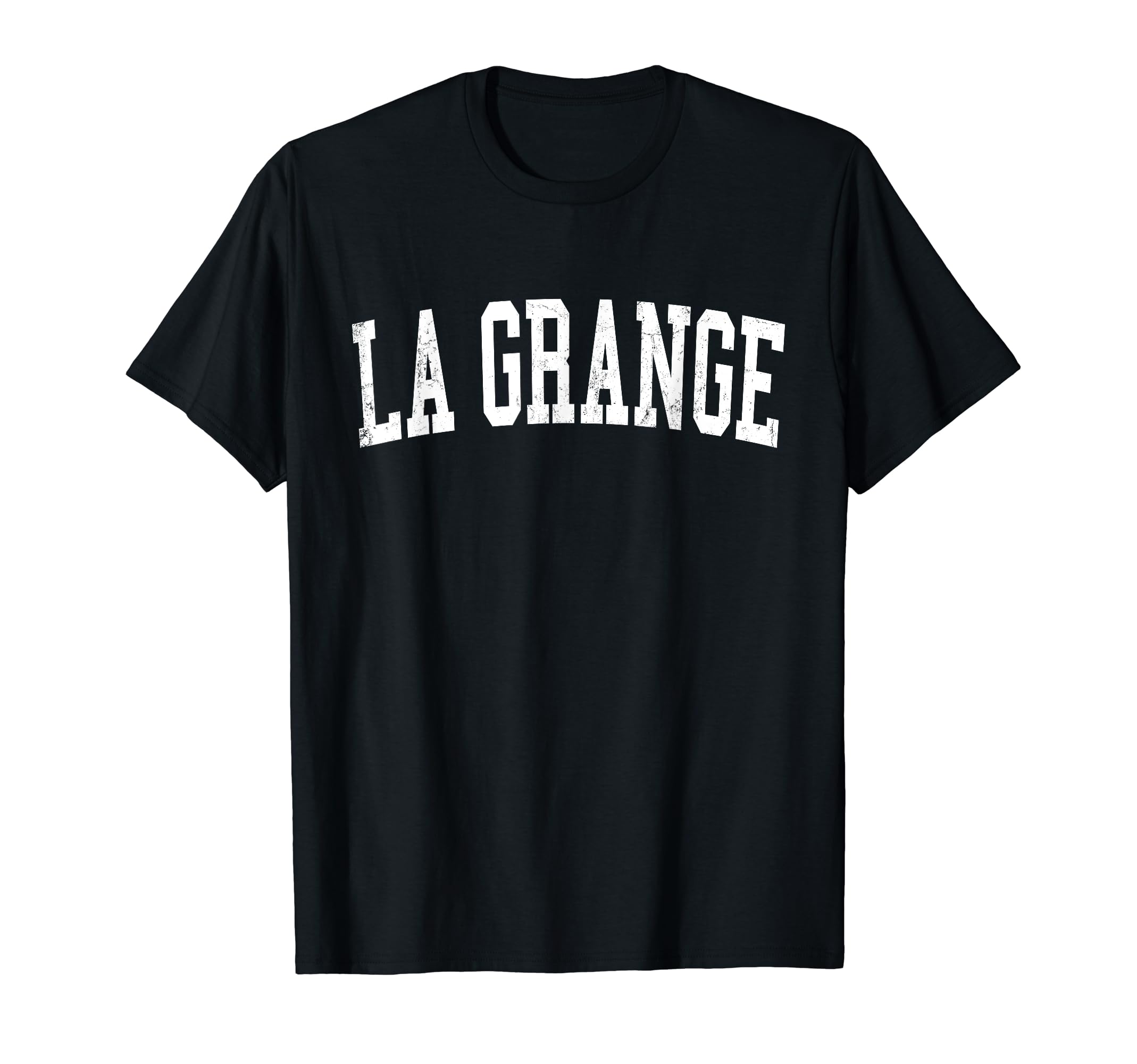 La Grange Il Distressed White Varsity T-Shirt - Custom Art Print Unisex - T-Shirt, Sweatshirt, Hoodie