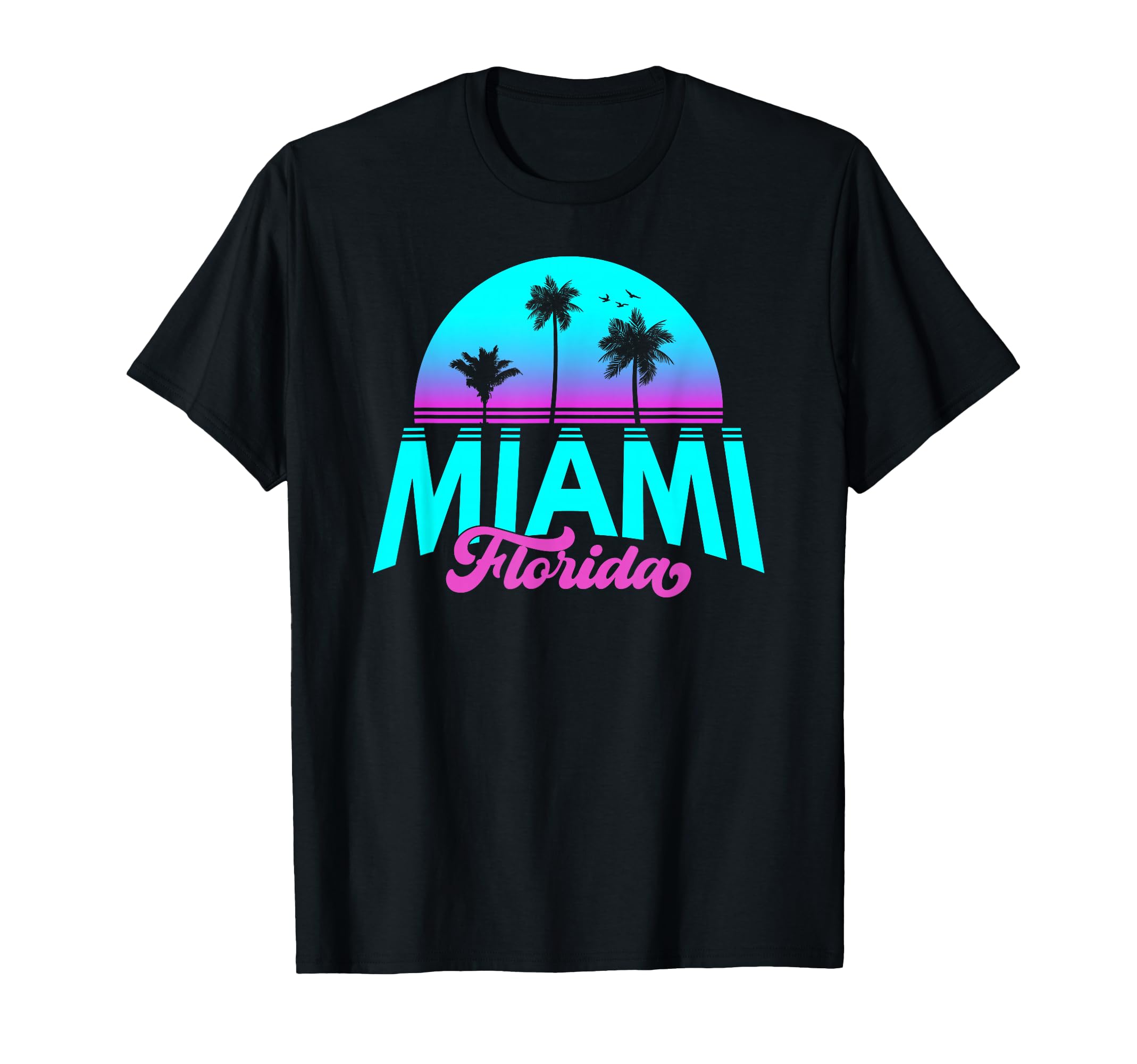 Miami Florida Sunset T-Shirt - Fun Novelty Design Men Women - T-Shirt, Sweatshirt, Hoodie