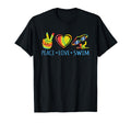Peace Love Swim Fun Swimmer Swimming T-Shirt - Fun Novelty Design Unisex - T-Shirt, Sweatshirt, Hoodie