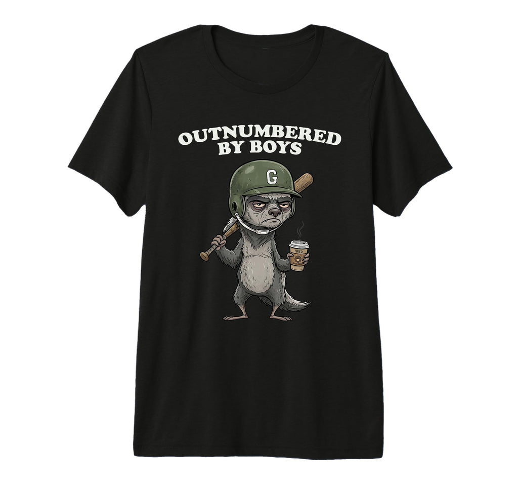 Outnumbered Funny Badger Baseball T-Shirt - Fun Novelty Design Men Women - T-Shirt, Sweatshirt, Hoodie