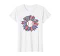 Patriotic Baseball Sunflower 4Th T-Shirt - Fun Novelty Design for Adults - T-Shirt, Sweatshirt, Hoodie