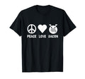 Peace Love Bacon T-Shirt - Custom Art Print Unisex - T-Shirt, Sweatshirt, Hoodie