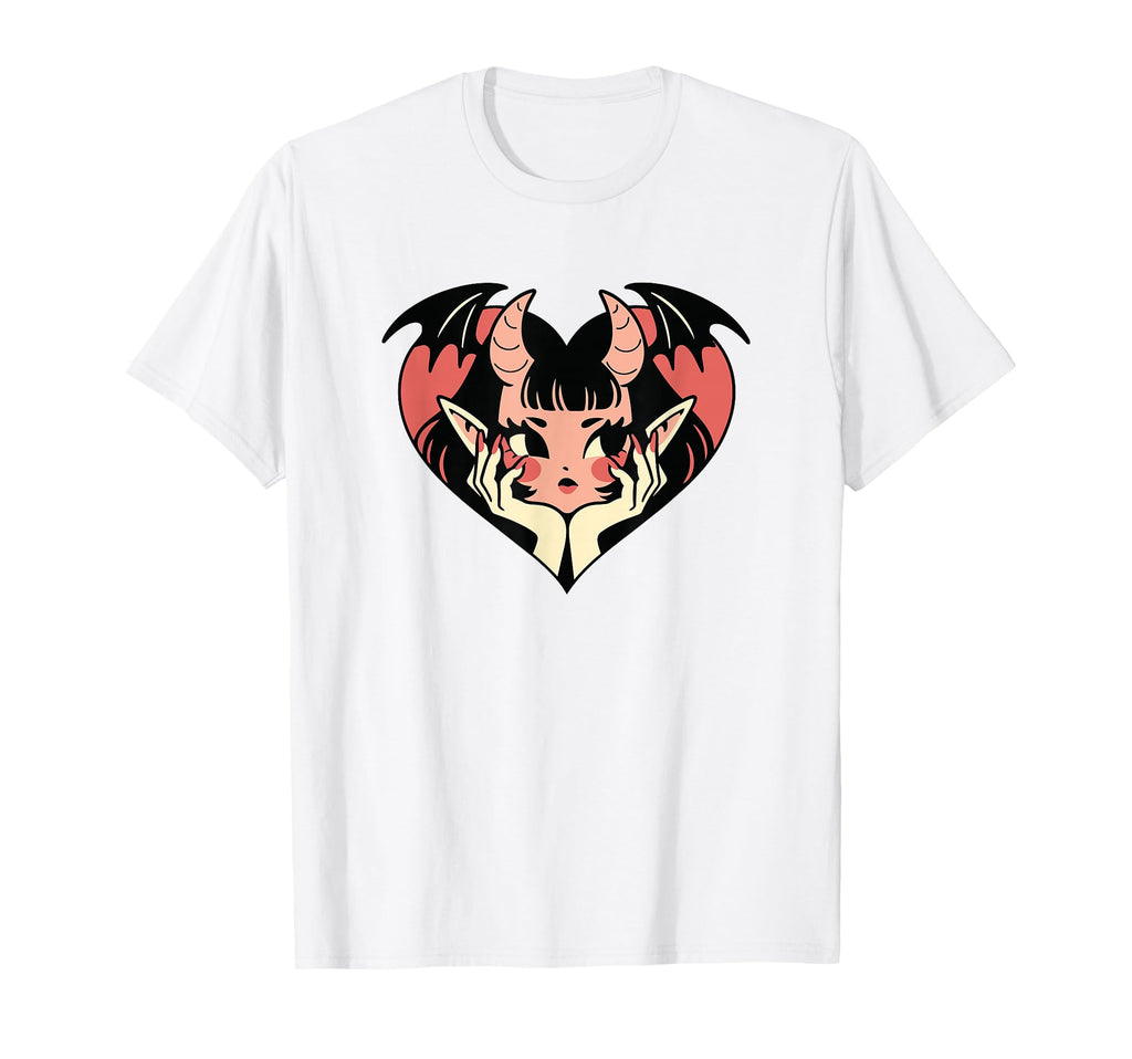 Kawaii Goth Demon Y2K Harajuku Coquette T-Shirt - Custom Art Print Unisex - T-Shirt, Sweatshirt, Hoodie