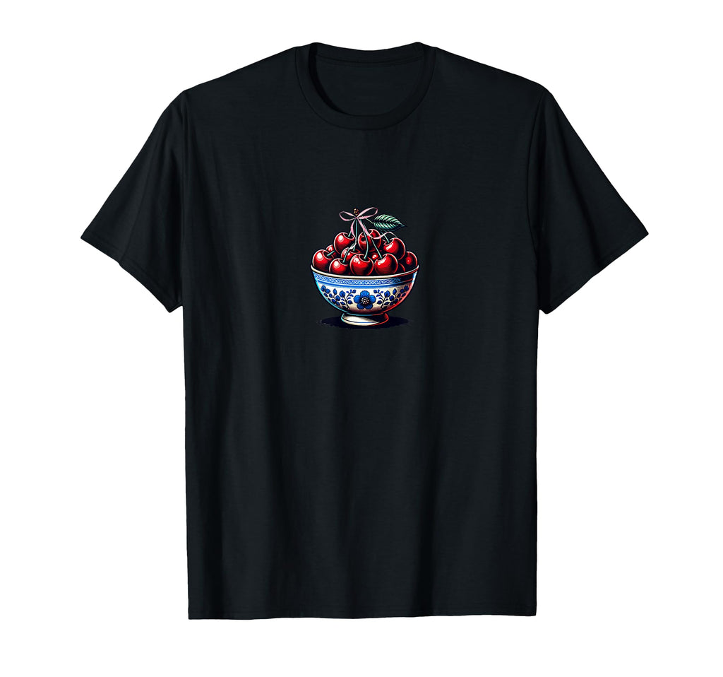 Bowl Cherries Coquette Bow T-Shirt - Fun Novelty Design for Adults - T-Shirt, Sweatshirt, Hoodie