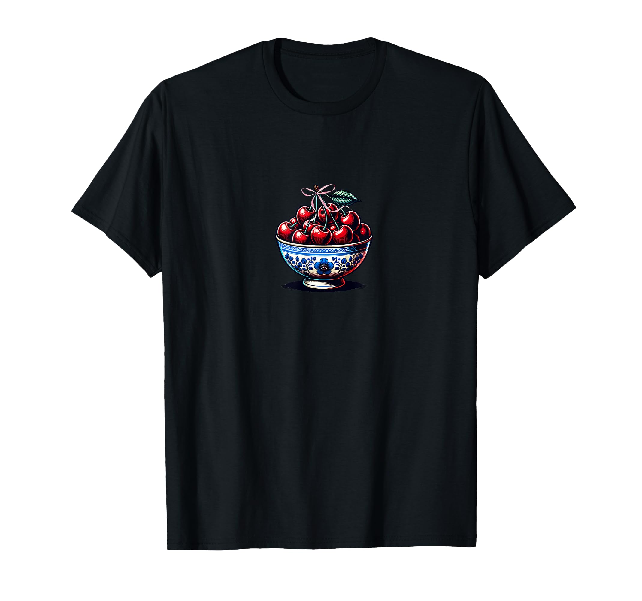 Bowl Cherries Coquette Bow T-Shirt - Fun Novelty Design for Adults - T-Shirt, Sweatshirt, Hoodie