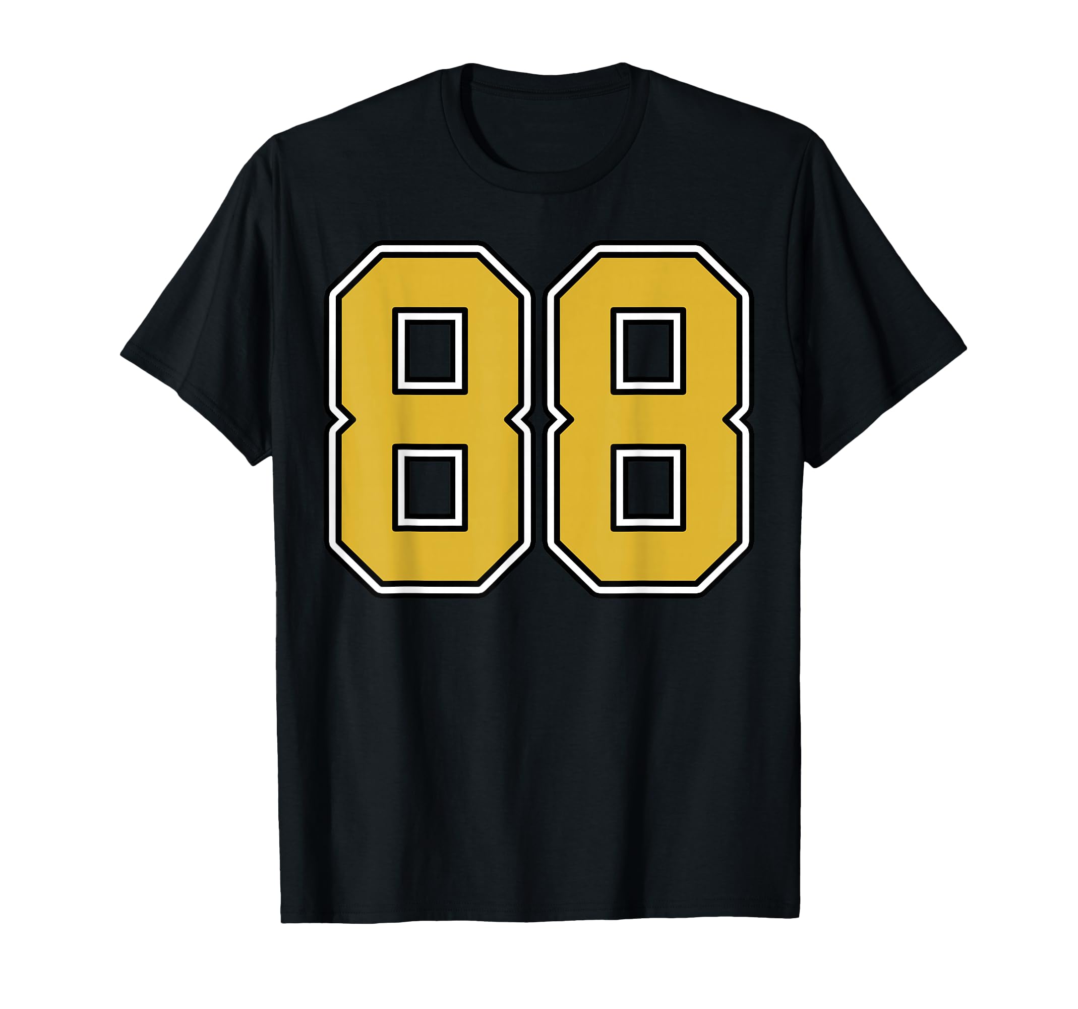 Old Gold Black White Sports Number 88 T-Shirt - Streetwear Style Unisex - T-Shirt, Sweatshirt, Hoodie