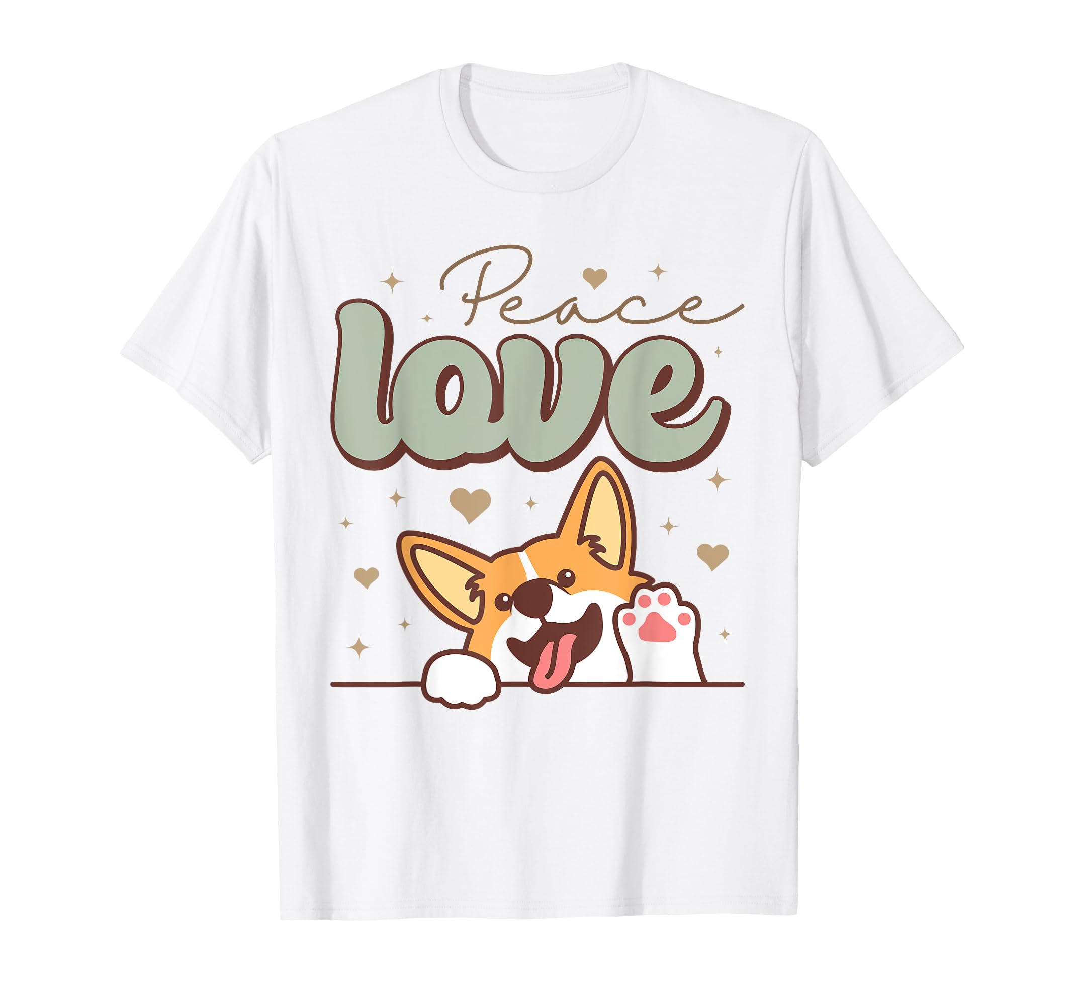 Peace Love Corgi Mothers Day Corgi T-Shirt - Novelty Apparel for Adults - T-Shirt, Sweatshirt, Hoodie
