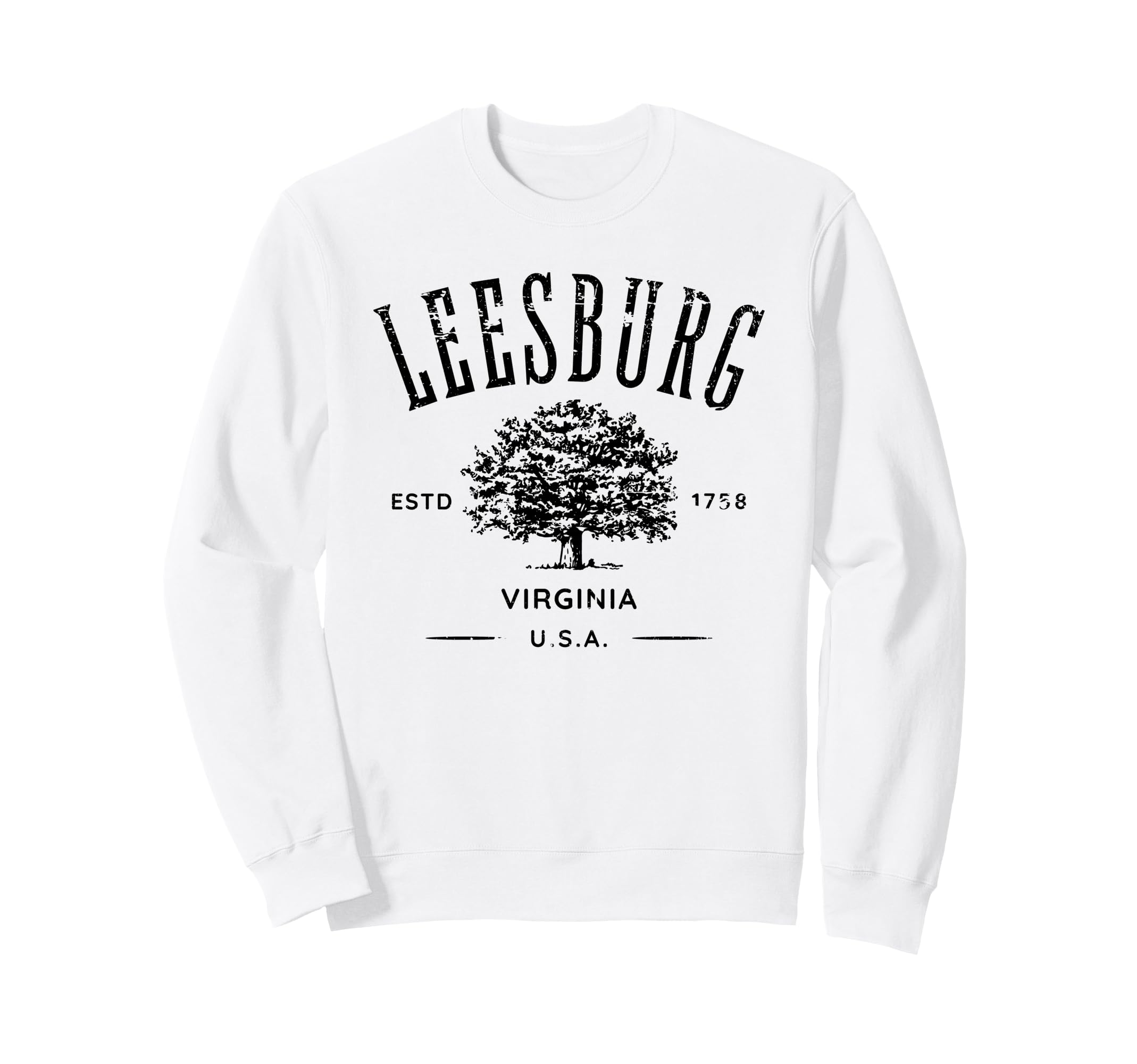 Leesburg Virginia Distressed Sweatshirt - Graphic Print for Adults - T-Shirt, Sweatshirt, Hoodie
