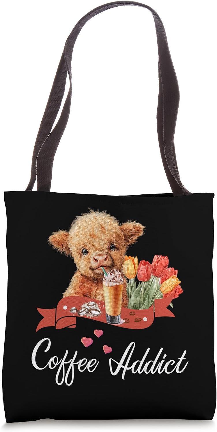 Coffee Addict Highland Cow - Adult & Kids T-Shirts, Sweatshirts & Hoodies apparel design preview 1