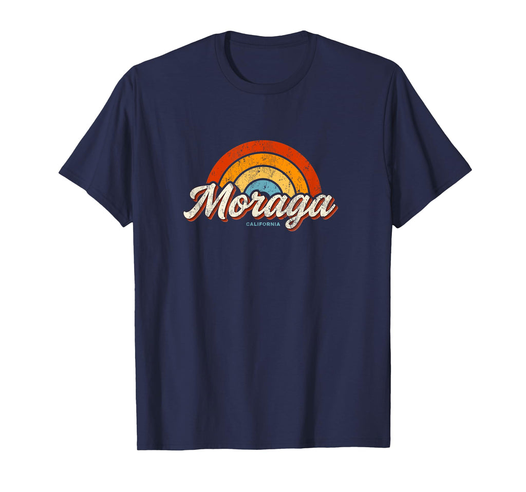 Moraga California Ca Rainbow 70S T-Shirt - Casual Everyday Wear Men Women - T-Shirt, Sweatshirt, Hoodie