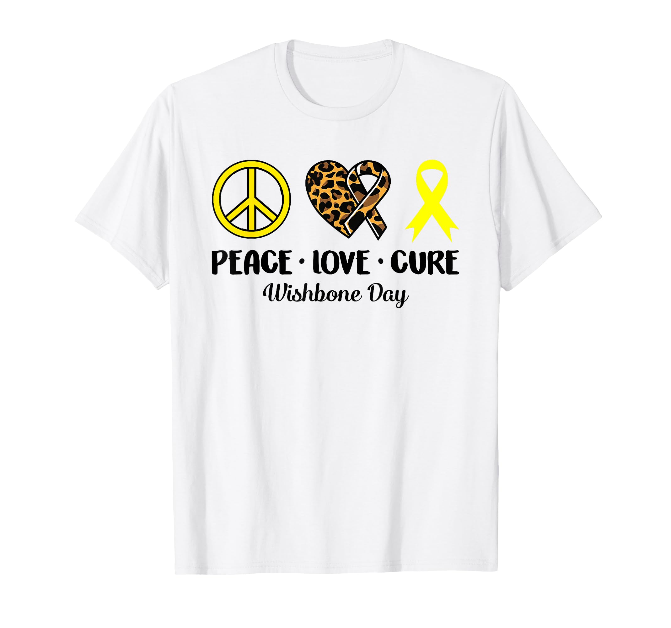 Wishbone Day Peace Love Leopard Heart T-Shirt - Trendy Graphic Men Women - T-Shirt, Sweatshirt, Hoodie
