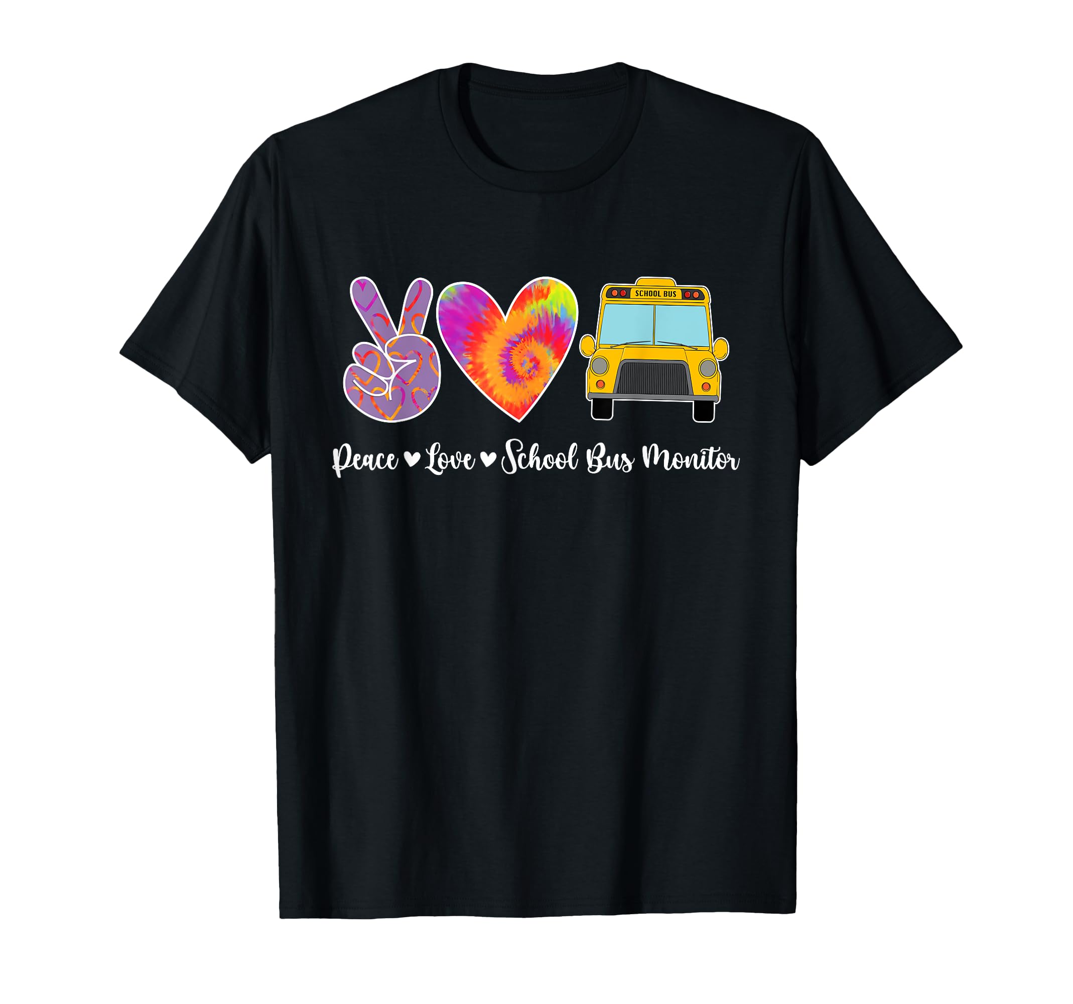 Bus Monitor Peace Love School Bus T-Shirt - Trendy Graphic Men Women - T-Shirt, Sweatshirt, Hoodie