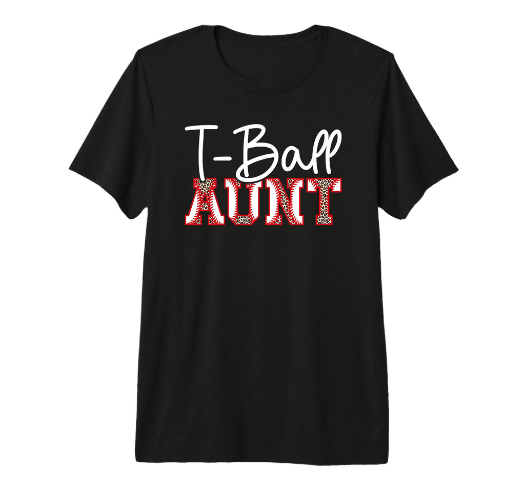 T Ball Aunt Leopard Baseball T Ball T-Shirt - Novelty Apparel Unisex - T-Shirt, Sweatshirt, Hoodie