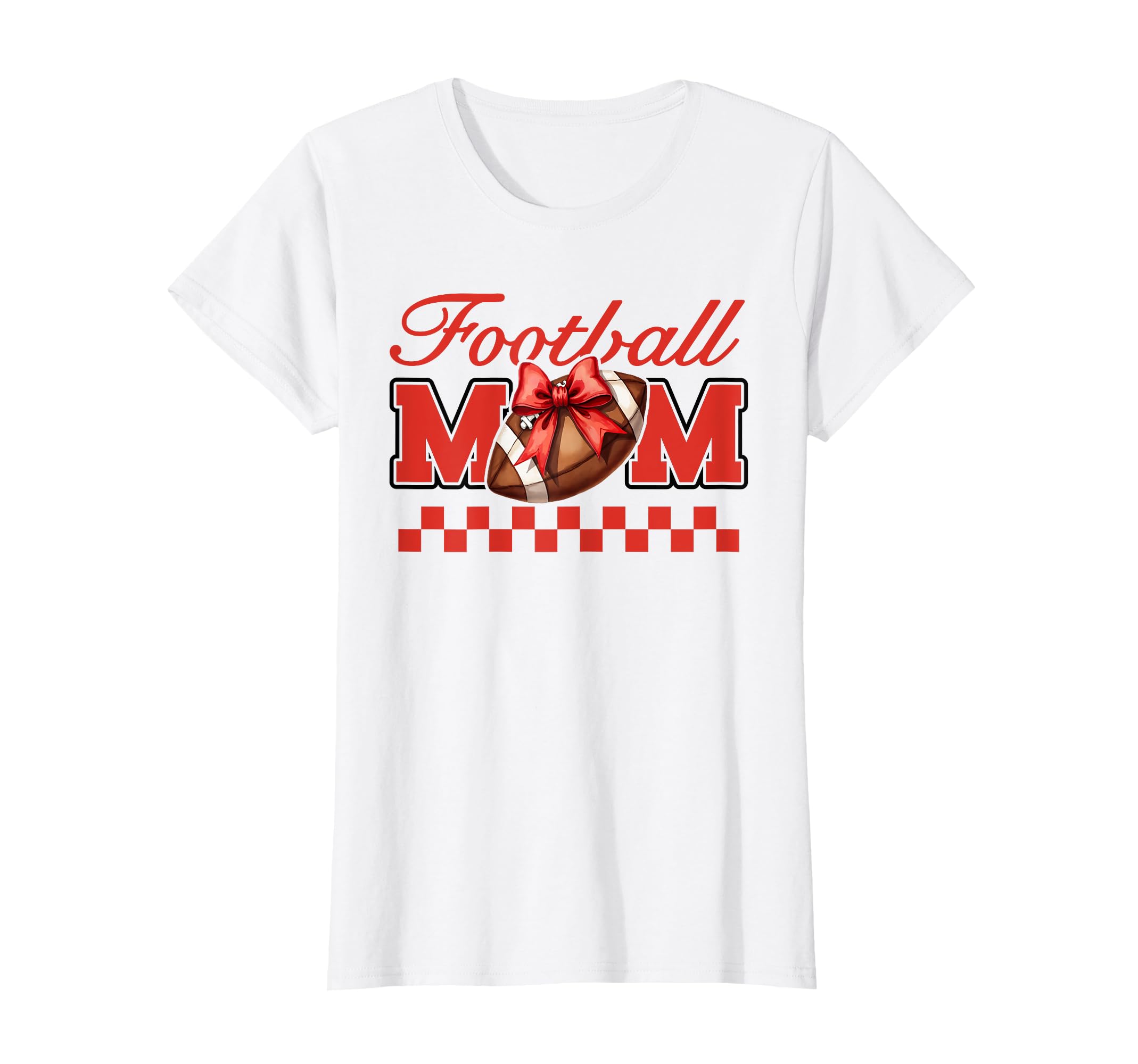Game Day White Red Croquette Bow Proud T-Shirt - Graphic Print Unisex - T-Shirt, Sweatshirt, Hoodie