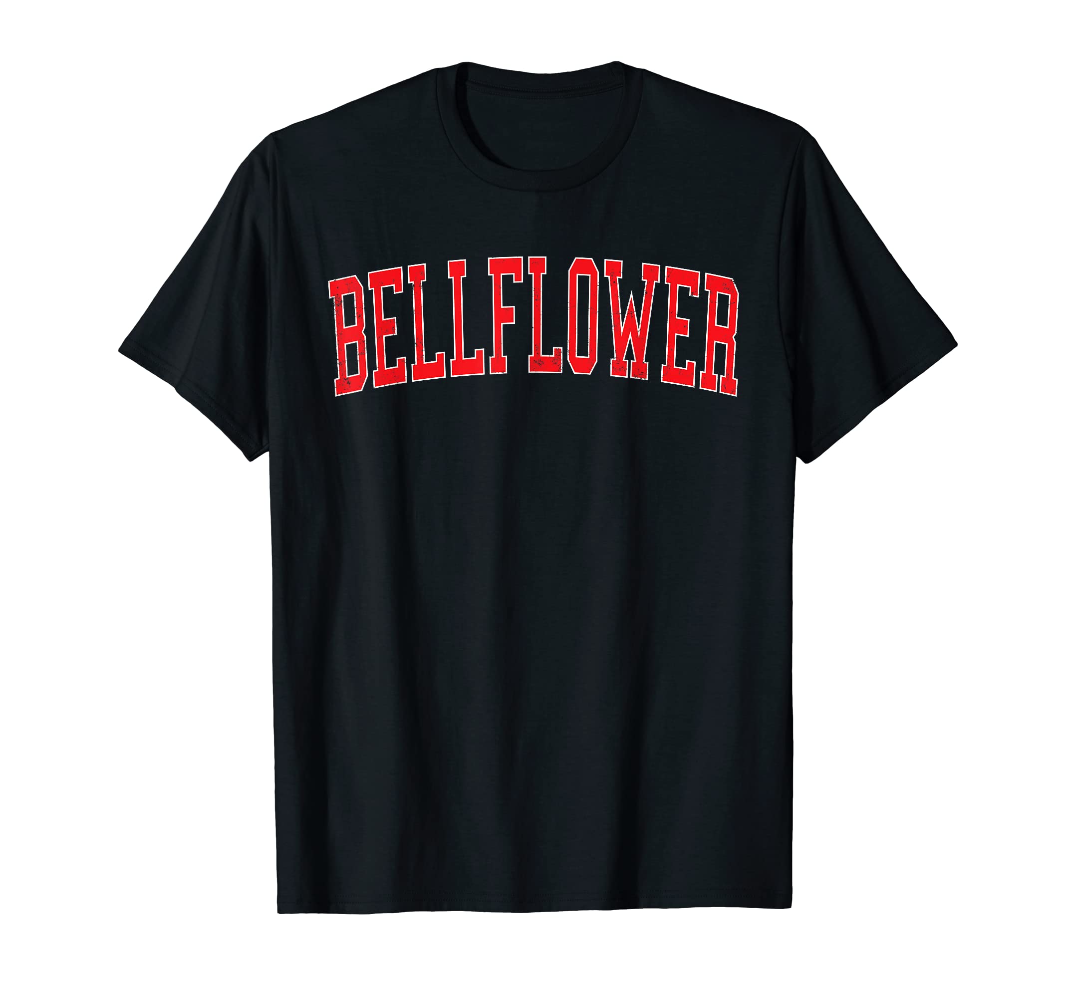Bellflower Ca Varsity Red Text T-Shirt - Fun Novelty Design for Adults - T-Shirt, Sweatshirt, Hoodie