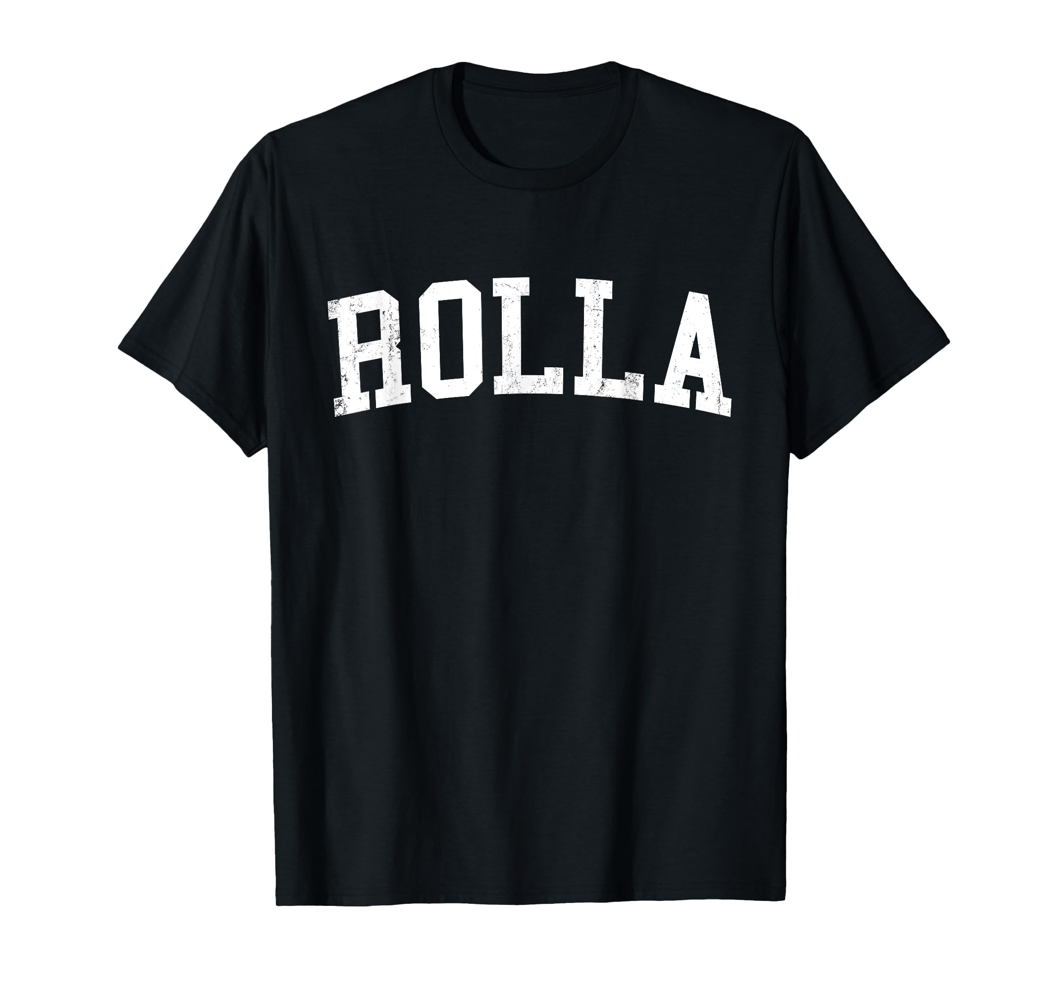 Rolla Mo Distressed White Varsity T-Shirt - Minimalist Print Unisex - T-Shirt, Sweatshirt, Hoodie