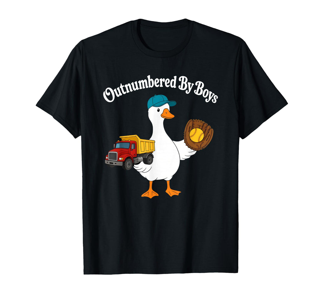 Outnumbered Funny Mom Goose Family T-Shirt - Minimalist Print Men Women - T-Shirt, Sweatshirt, Hoodie
