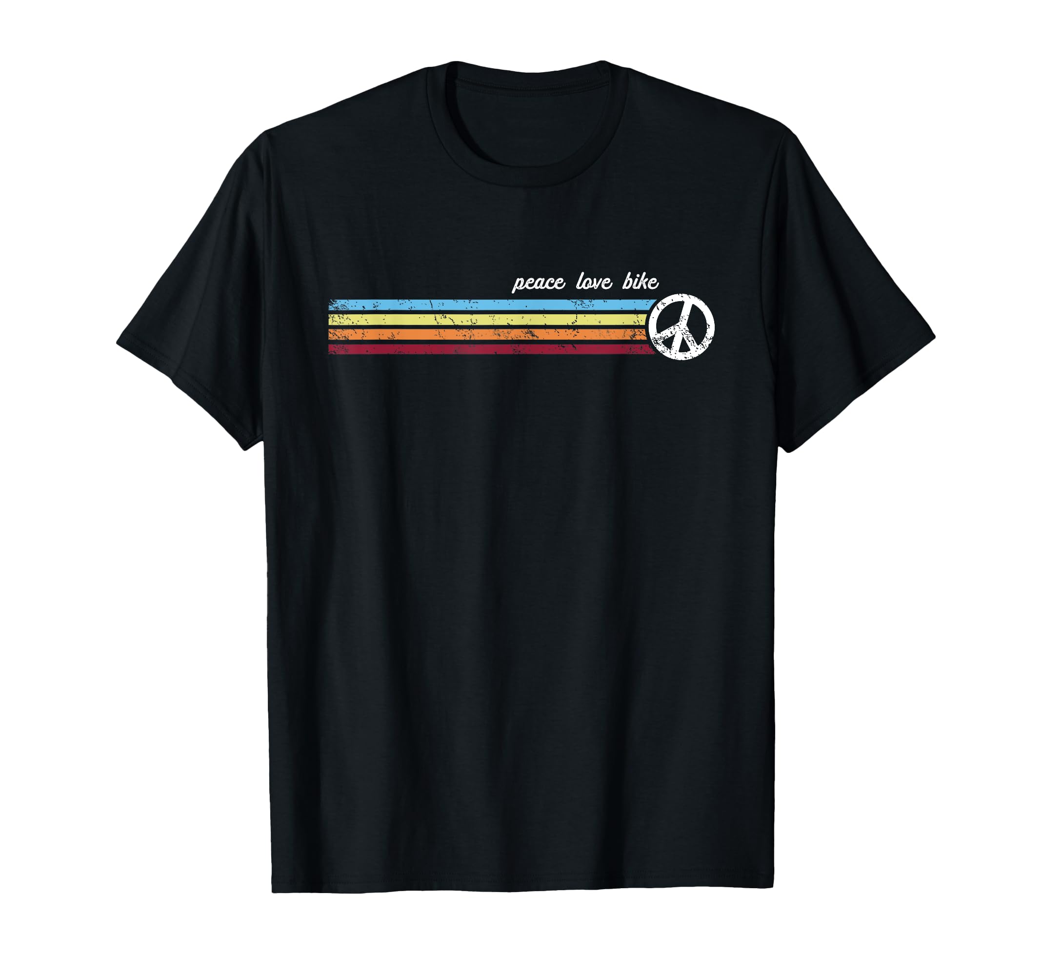 Stripes Peace Love Bike T-Shirt - Custom Art Print Men Women - T-Shirt, Sweatshirt, Hoodie