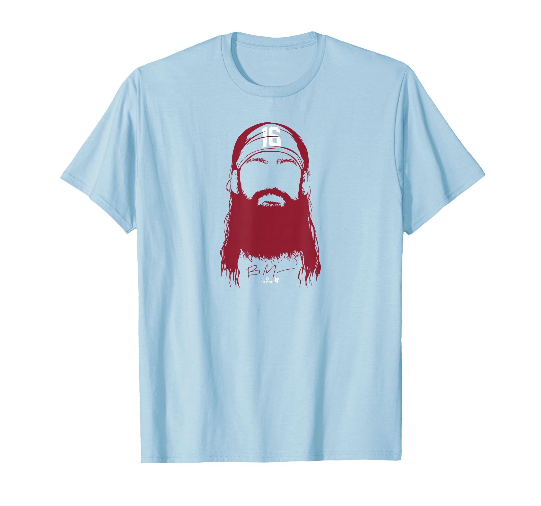 Brandon Marsh Philly Beard Blue T-Shirt - Custom Art Print Men Women - T-Shirt, Sweatshirt, Hoodie