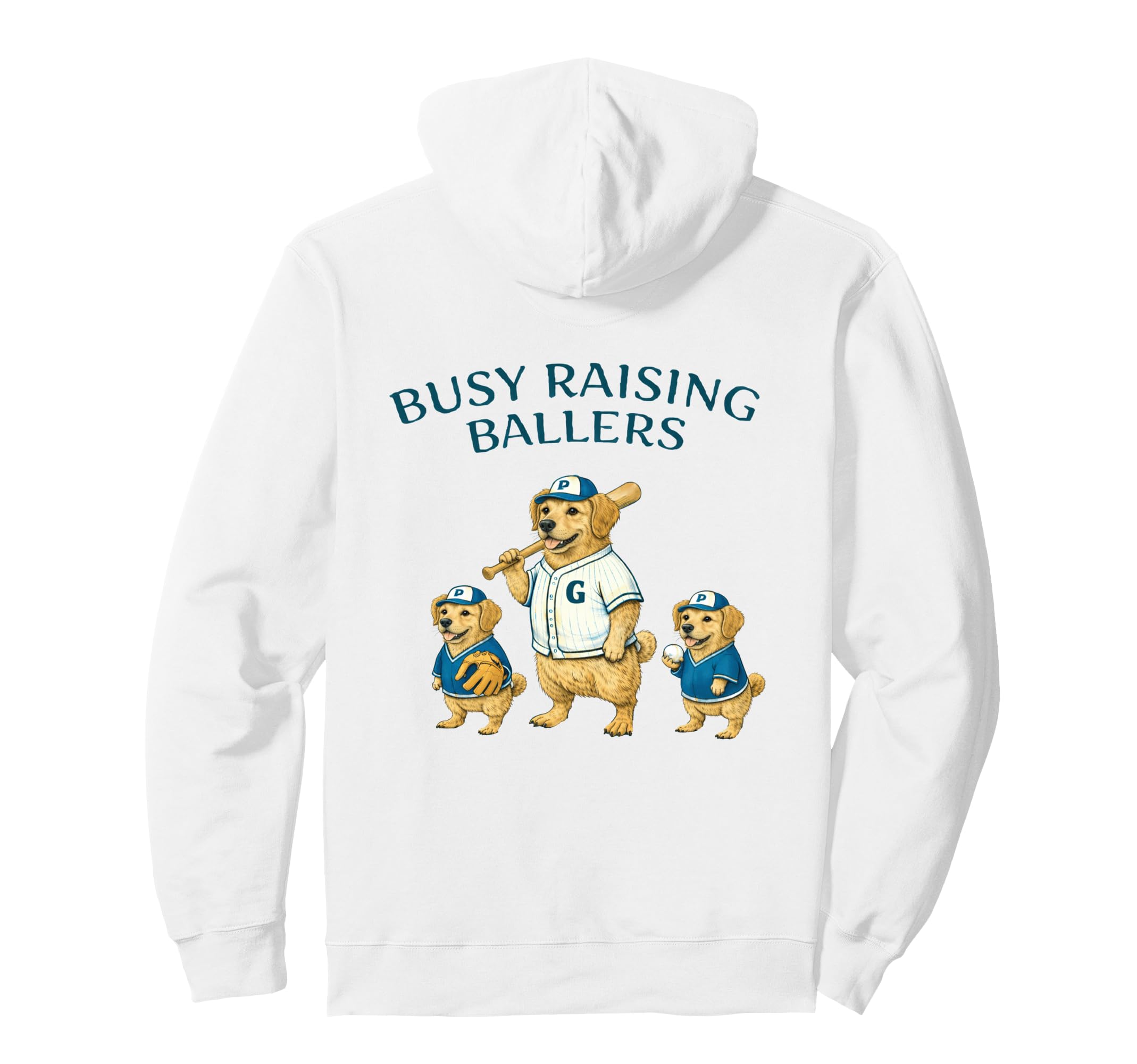 Busy Raising Baller Baseball Softball Hoodie - Minimalist Print Men Women - T-Shirt, Sweatshirt, Hoodie