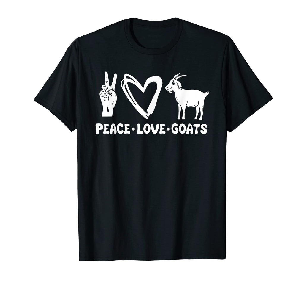 Peace Love Goats Animal Caprine Farmer T-Shirt - Graphic Print for Adults - T-Shirt, Sweatshirt, Hoodie