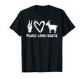 Peace Love Goats Animal Caprine Farmer T-Shirt - Graphic Print for Adults - T-Shirt, Sweatshirt, Hoodie