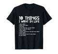 10 Things I Want Life Fathers Day Video T-Shirt - Trendy Graphic Men Women - T-Shirt, Sweatshirt, Hoodie