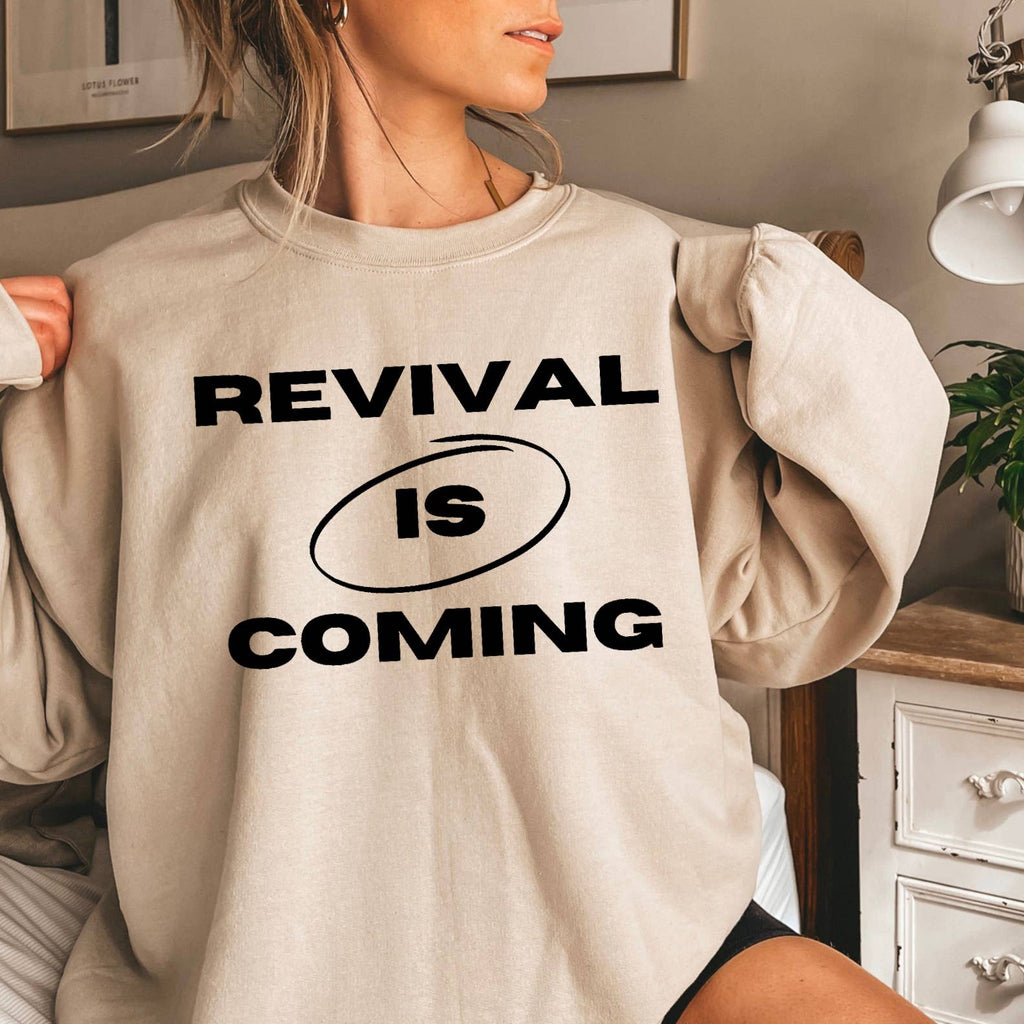 Revival Is Coming Christian Graphic - Adult & Kids T-Shirts, Sweatshirts & Hoodies apparel design preview 1