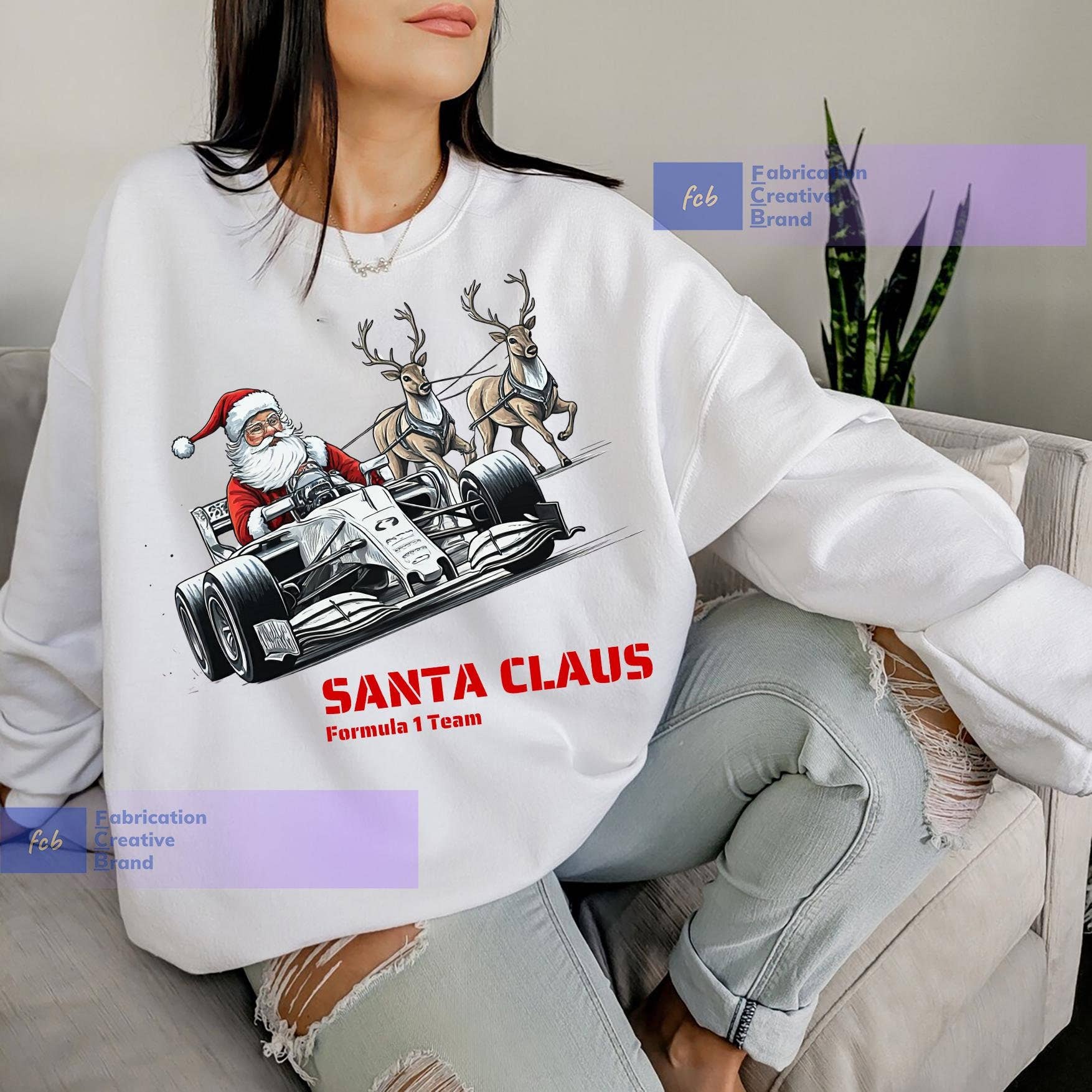 Santa Claus F1 Team Perfect Christmas Gift - Adult & Kids T-Shirts, Sweatshirts & Hoodies apparel design preview 1