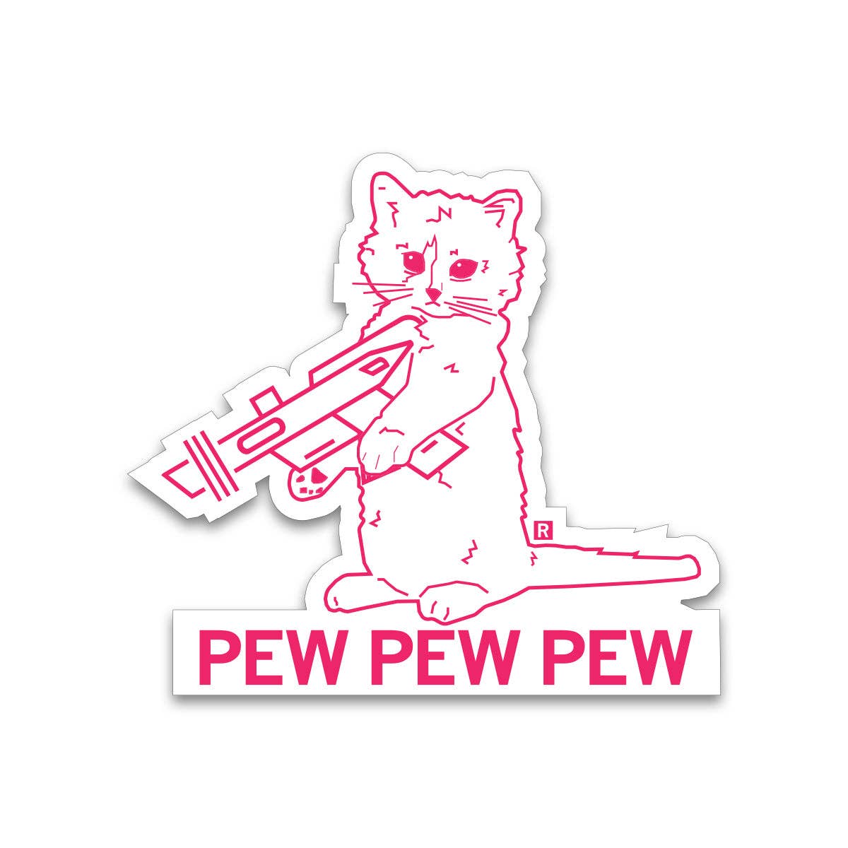 Pew Pink Outline Die-Cut Sticker - Adult & Kids T-Shirts, Sweatshirts & Hoodies apparel design preview 1