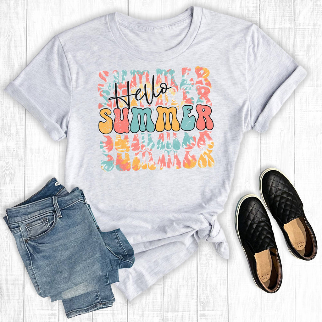 Hello Summer Graphic - Adult & Kids T-Shirts, Sweatshirts & Hoodies apparel design preview 1