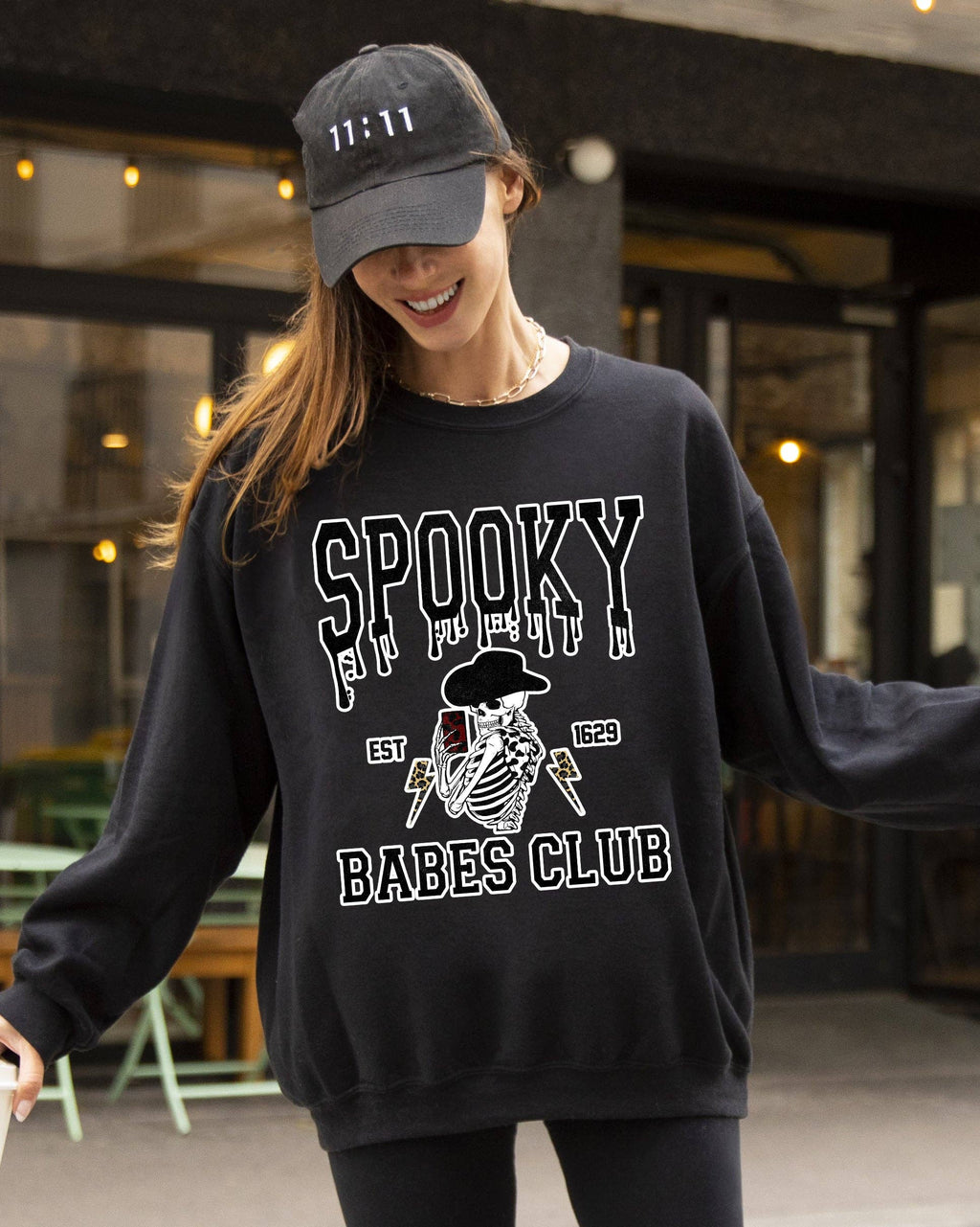 Spooky Babes Club, Ghost, Skeleton Halloween - Adult & Kids T-Shirts, Sweatshirts & Hoodies apparel design preview 1