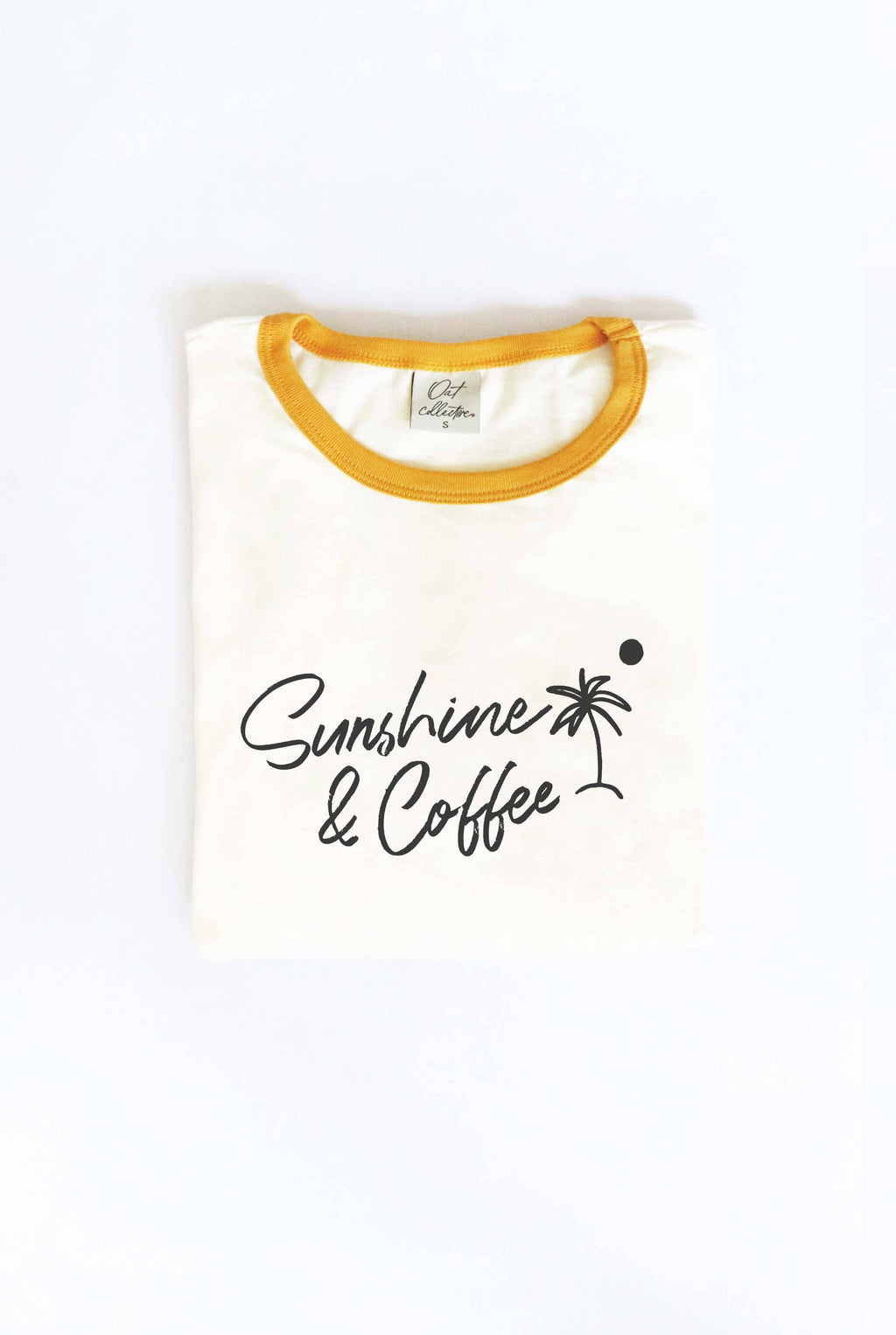 Sunshine and Coffee Ringer Graphic - Adult & Kids T-Shirts, Sweatshirts & Hoodies apparel design preview 1
