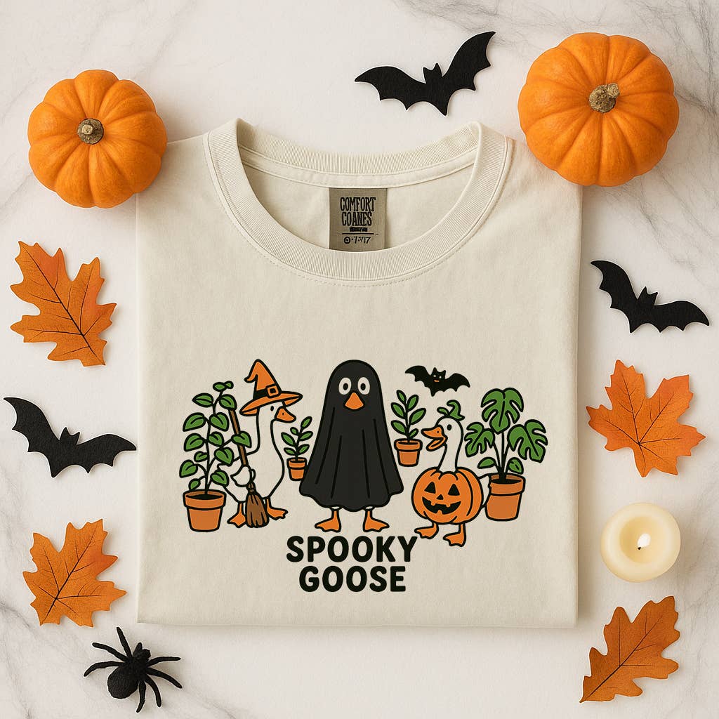 Spooky Goose Funny Halloween Ghost - Adult & Kids T-Shirts, Sweatshirts & Hoodies apparel design preview 1