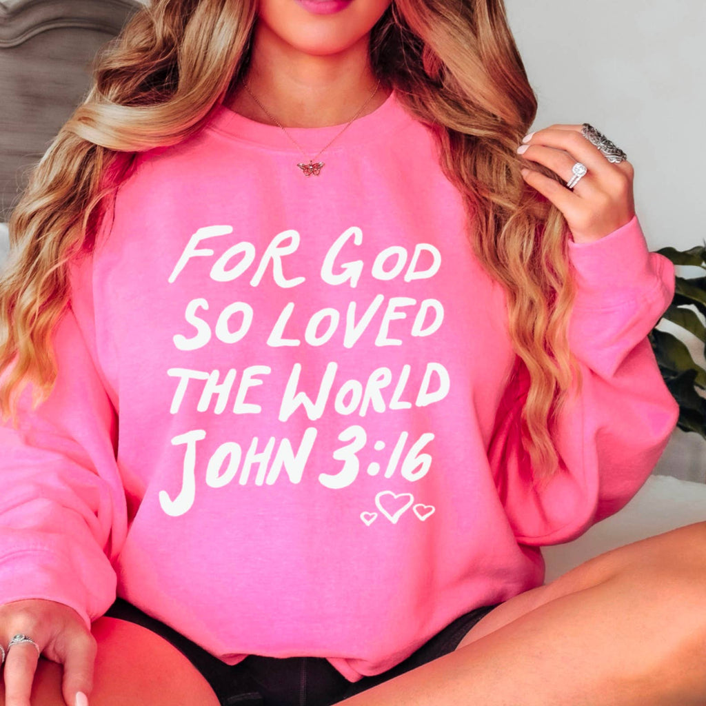 John 3:16 Crewneck Christian Valentine - Adult & Kids T-Shirts, Sweatshirts & Hoodies apparel design preview 1