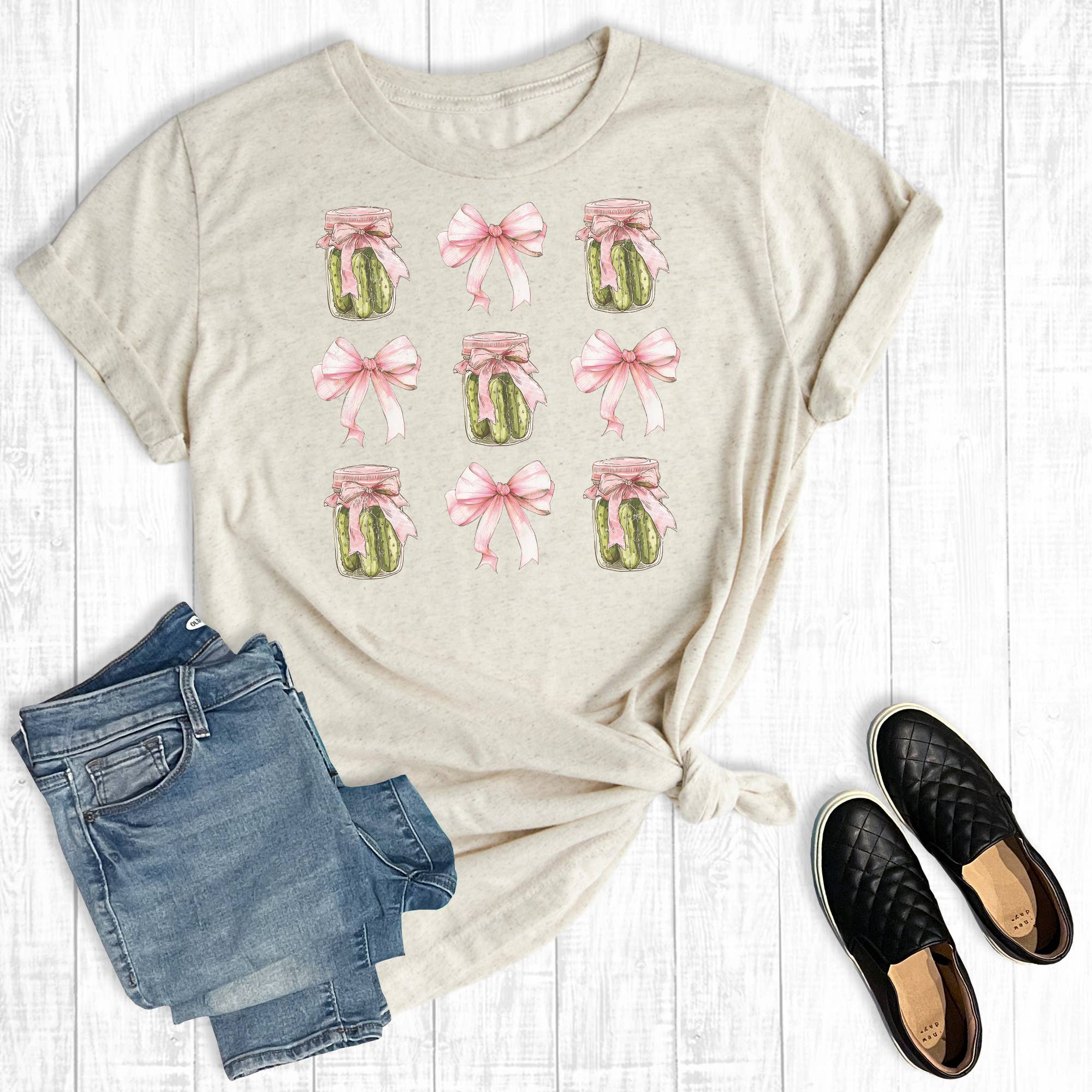 Coquette Bow Pickle Lover Graphic - Adult & Kids T-Shirts, Sweatshirts & Hoodies apparel design preview 1
