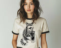 Raccoon Drinking Iced Coffee Funny Animal Ringer - Adult & Kids T-Shirts, Sweatshirts & Hoodies apparel design preview 1